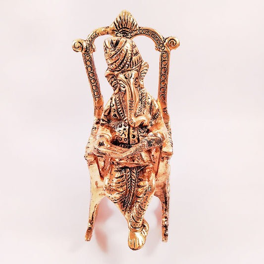 Home Decor : Metal Ganpati On Chair