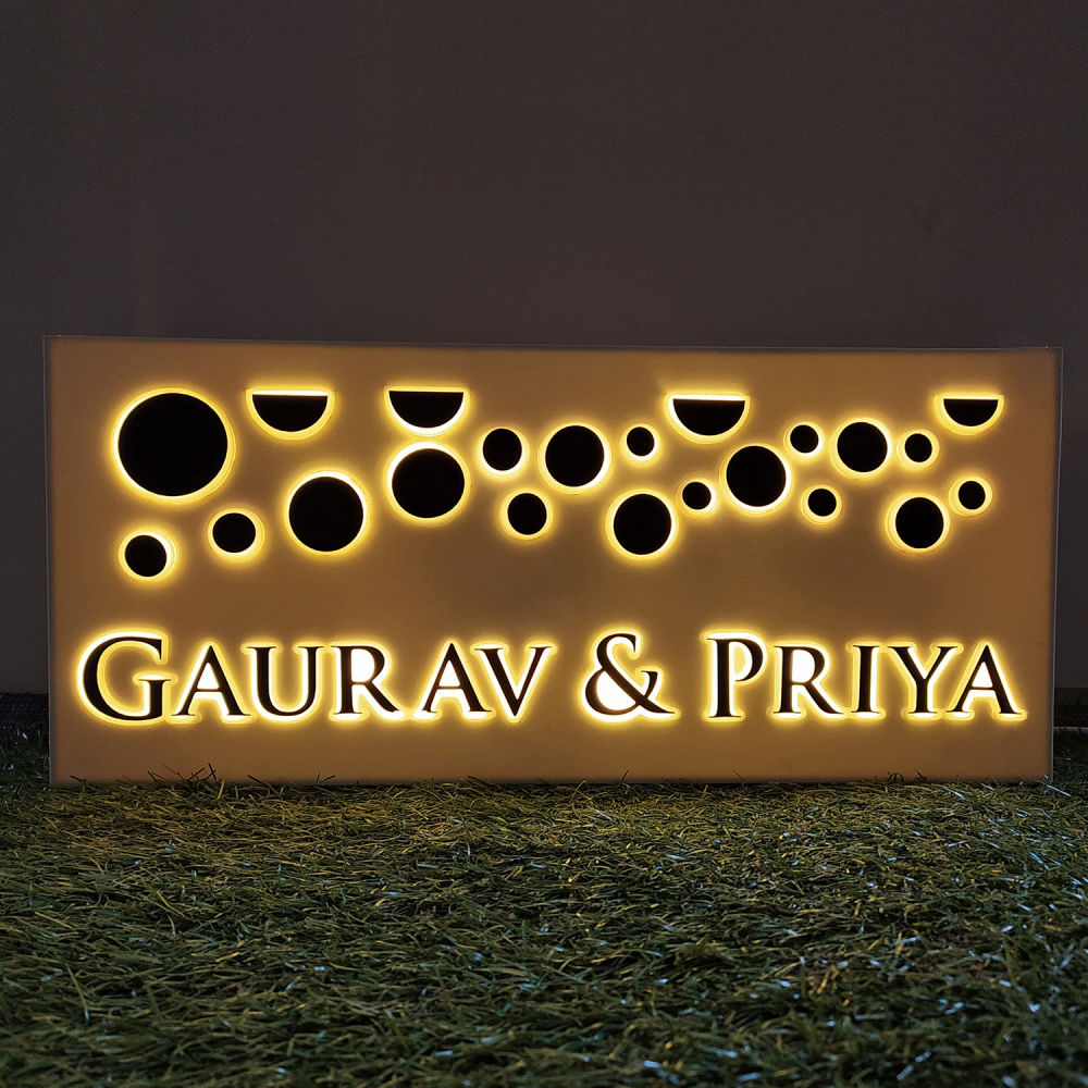 Home Decor : Planets of Gold Edgelit Name Plate