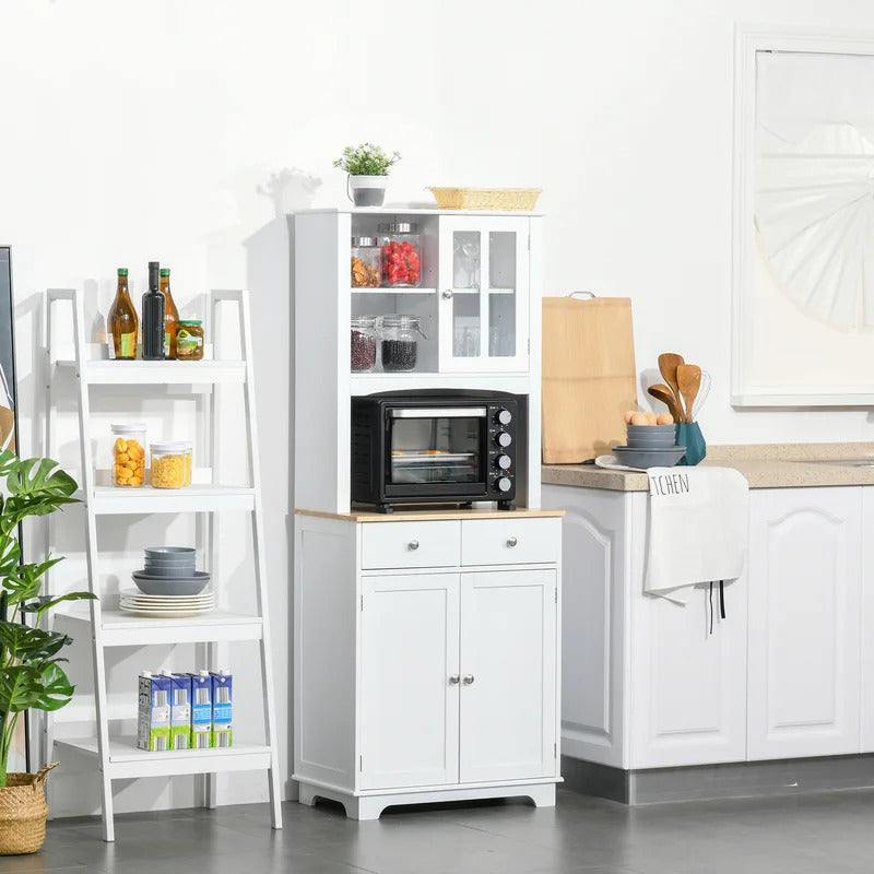 Hutch Cabinets : 67" Kitchen Pantry with Hutch/Microwave Stands