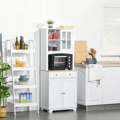 Hutch Cabinets : 67" Kitchen Pantry with Hutch/Microwave Stands