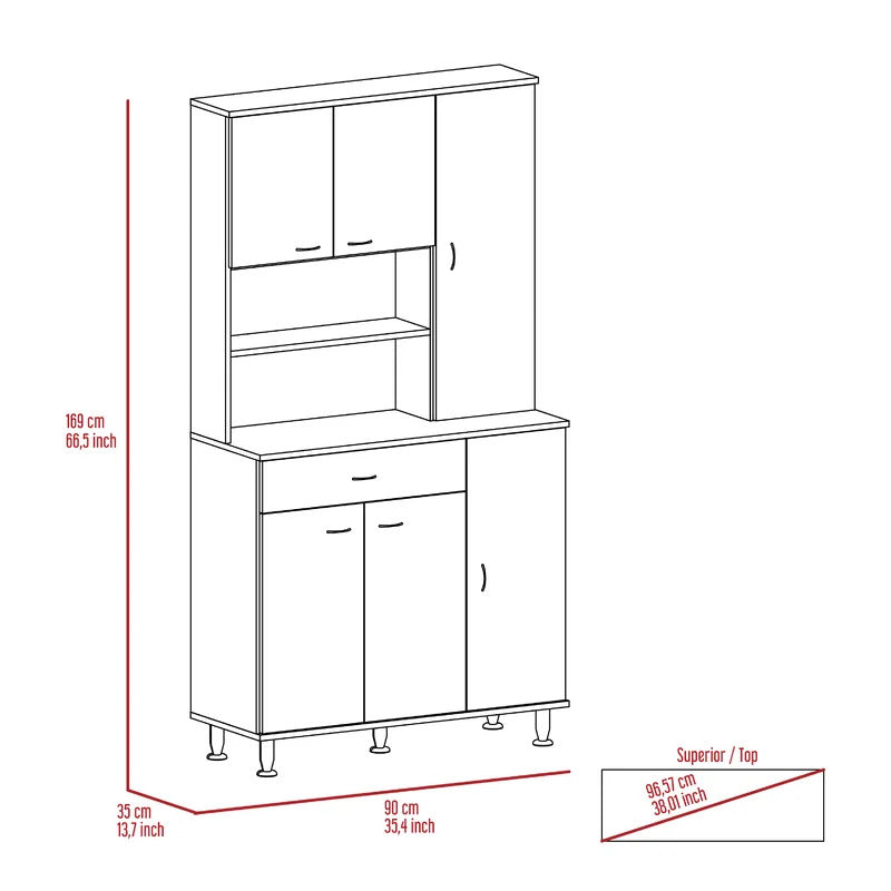 Hutch Cabinets : 67" Pantry Cabinet/Microwave Stands