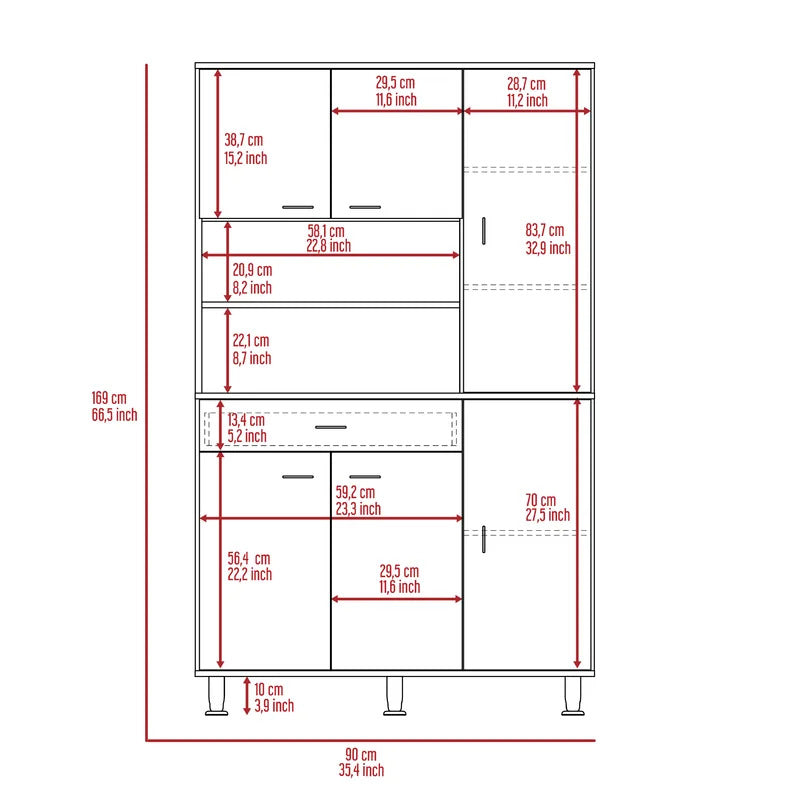 Hutch Cabinets : 67" Pantry Cabinet/Microwave Stands