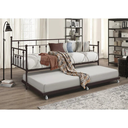 Trundle Bed: Iron Daybed with Trundle Bed