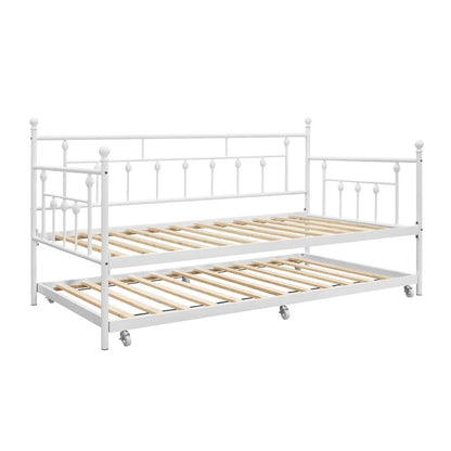 Trundle Bed: Iron Daybed with Trundle Bed