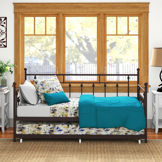Trundle Bed: Iron Daybed with Trundle Bed