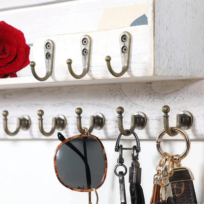 Key Holder: Entryway Wall Mail Organizer with Key Hooks