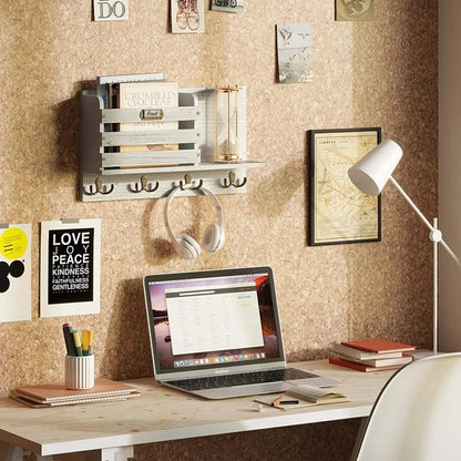 Key Holder: Wall Mail Organizer with Key Hooks