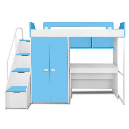 Bunk Beds:- Kids Midsleeper  Bunk Bed with Wardrobe With Study  Table Kids Furniture
