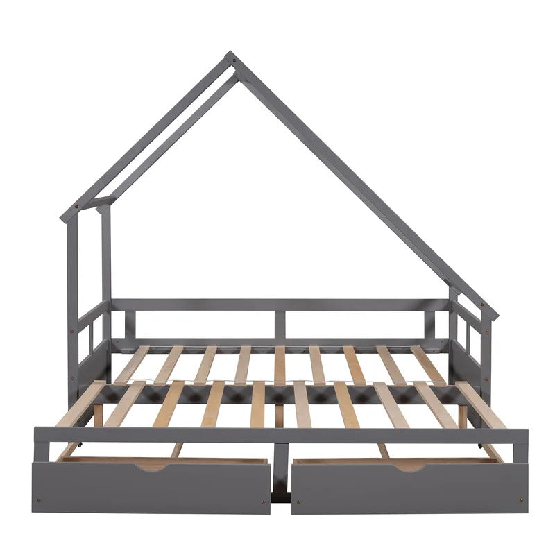 Kids Bed: 2 Drawer Solid Wood Daybed