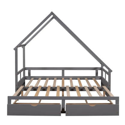 Kids Bed: 2 Drawer Solid Wood Daybed