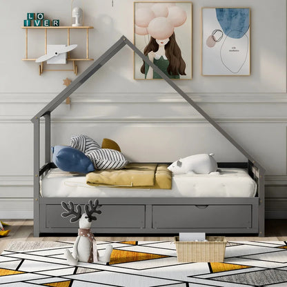 Kids Bed: 2 Drawer Solid Wood Daybed