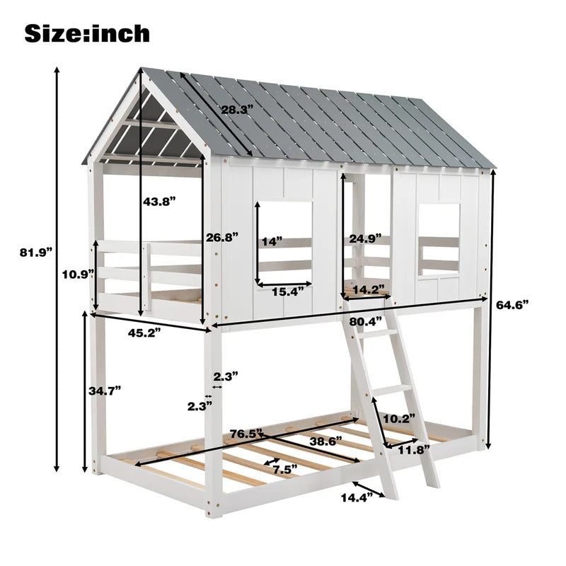 Kids Bed: Twin Over Twin Standard Bunk Bed