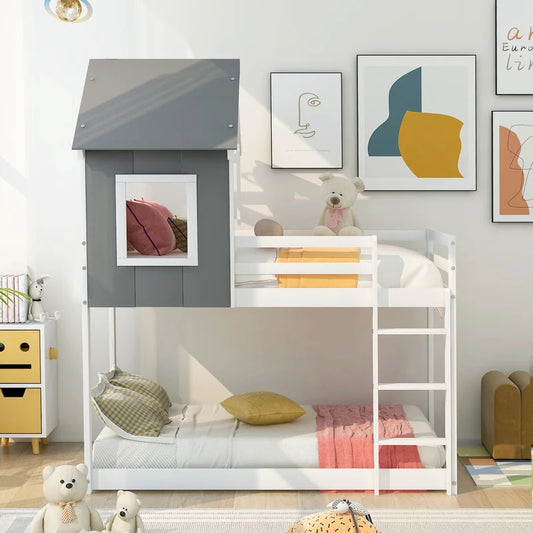 Kids Bed: Twin Over Twin Standard Bunk Bed