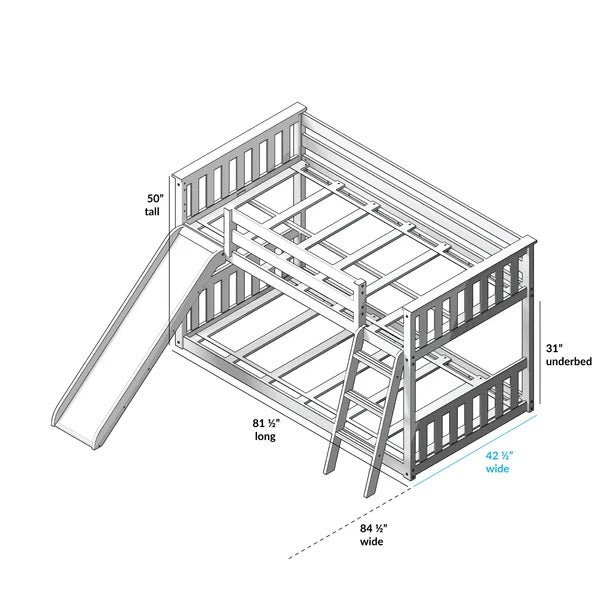 Kids Bed: Twin Solid Wood Loft Bed