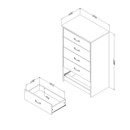 Kids Chest Of Drawers : 5 Drawer 29.75'' W Chest
