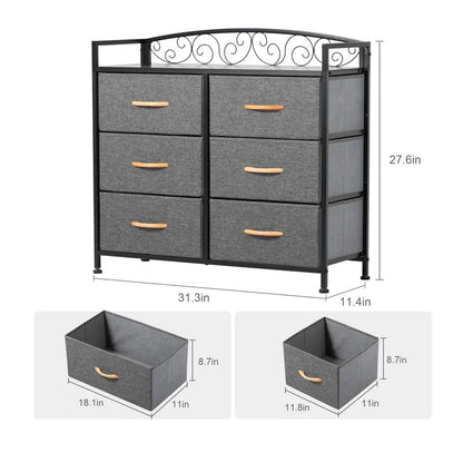 Kids Chest Of Drawers : 6 Drawer 31.3'' W Dresser