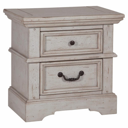 Kids Nightstands: Antique Grey 2 Drawer Nightstand
