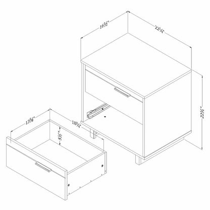 Kids Nightstands: Modern 2 Drawer Night stand
