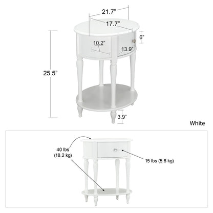 Kids Nightstands: White 1 Drawer Nightstand