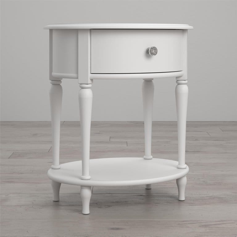 Kids Nightstands: White 1 Drawer Nightstand