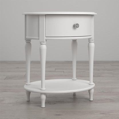 Kids Nightstands: White 1 Drawer Nightstand
