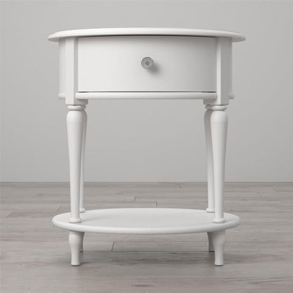 Kids Nightstands: White 1 Drawer Nightstand