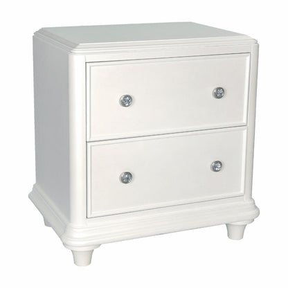 Kids Nightstands: White 2 Drawer Nightstand 