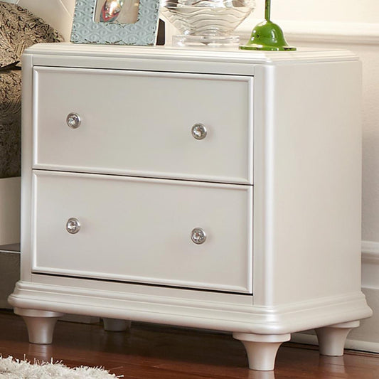 Kids Nightstands: White 2 Drawer Nightstand 
