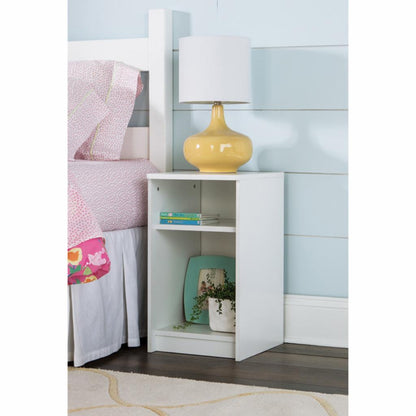 Kids Nightstands: White Cubby Storage Nightstand