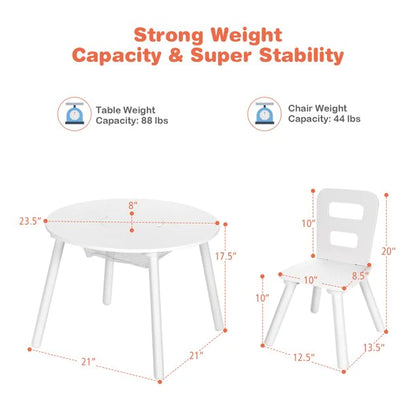 Kids Writing Table: Kids Round Play / Activity Table and Chair Set