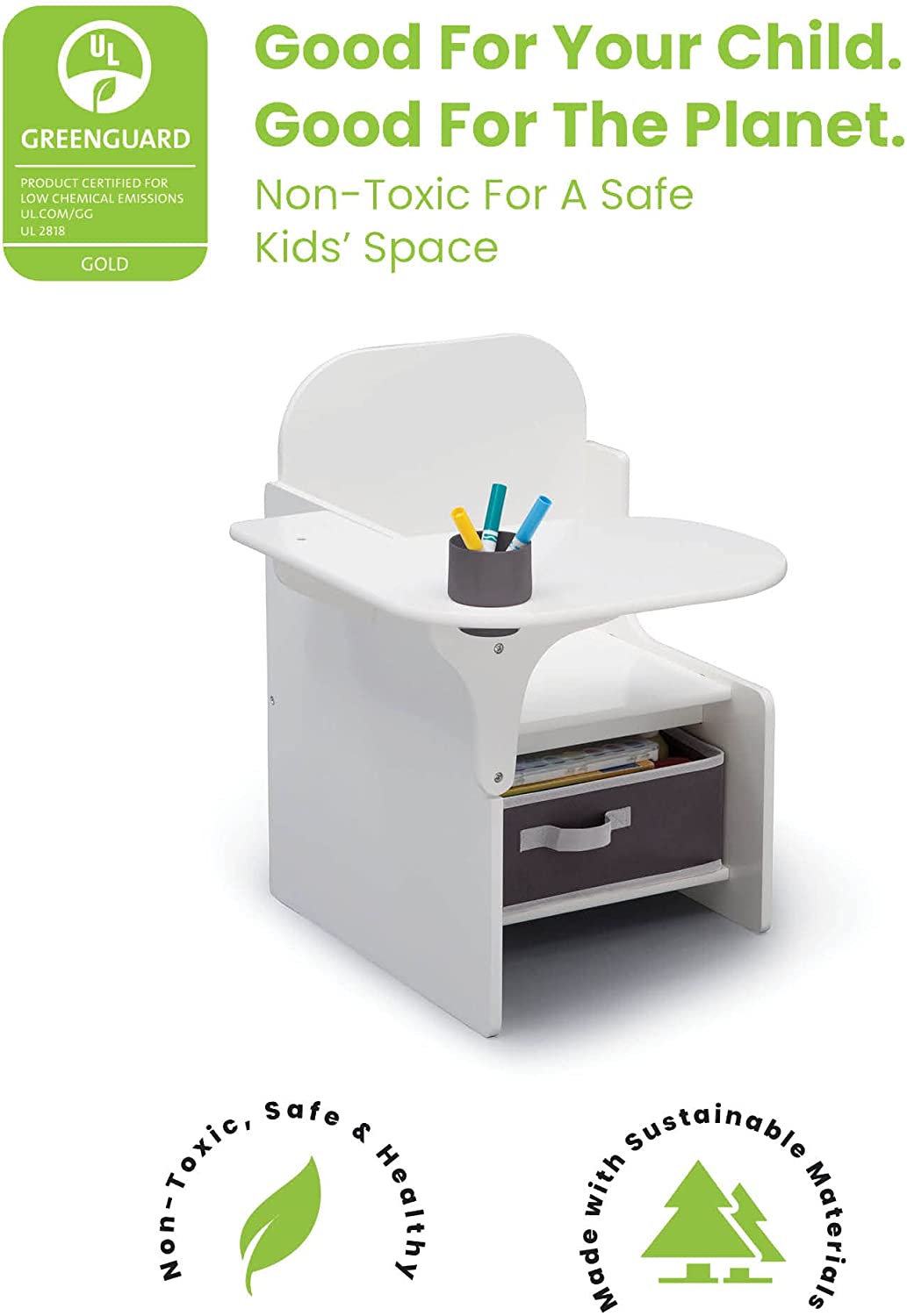 Kids Study Chair: Kids Desk with Cup Holder