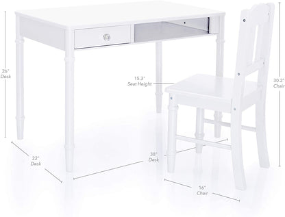 Kids Study Table : LANA 38" W Writing Desk and Chair Set