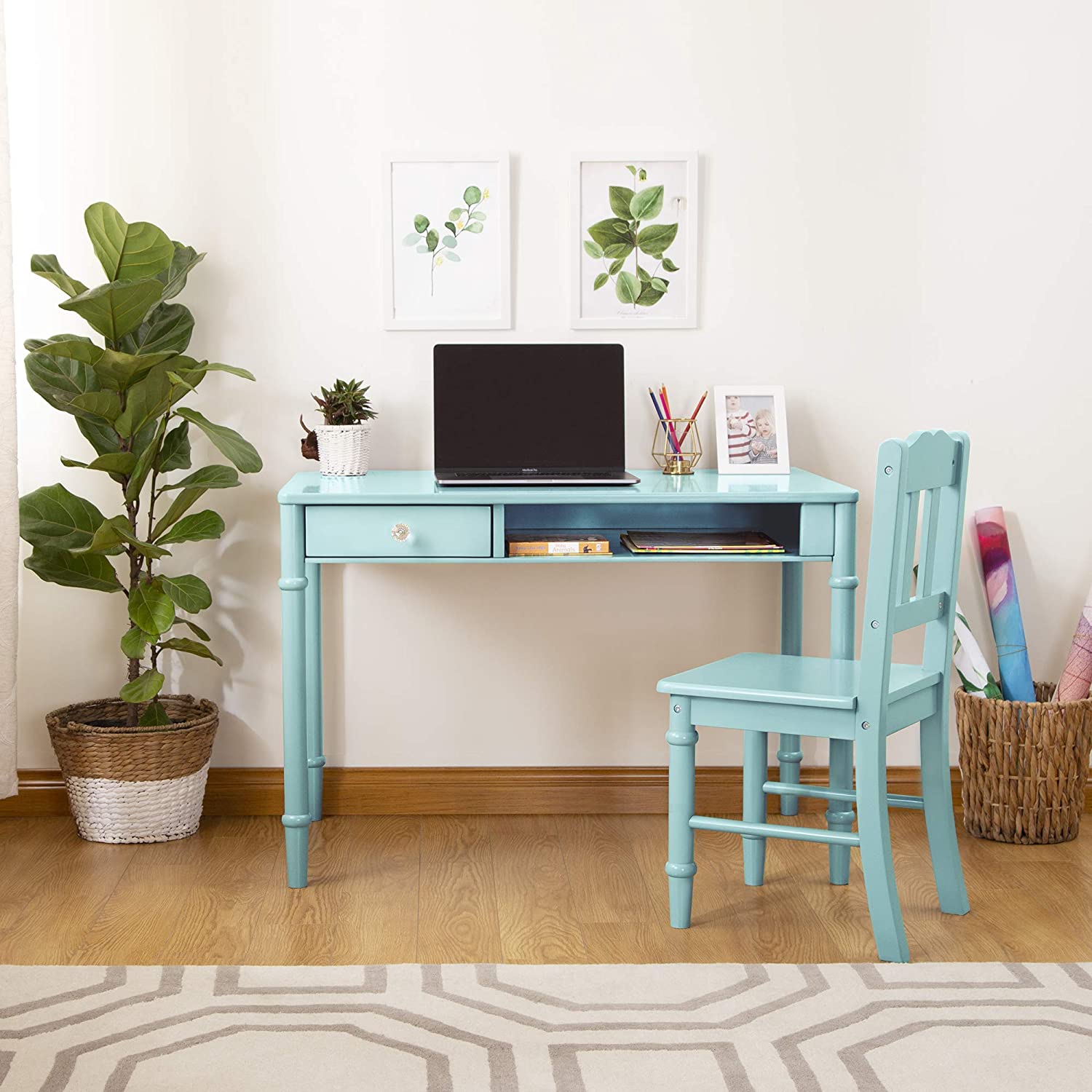 Kids Study Table : LANA 38" W Writing Desk and Chair Set