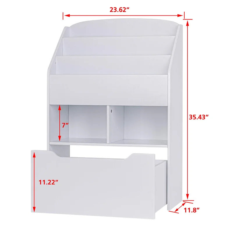 Kids Toy Storage Unit: 35.43'' H X 23.62'' W Solid Wood Toy Storage 