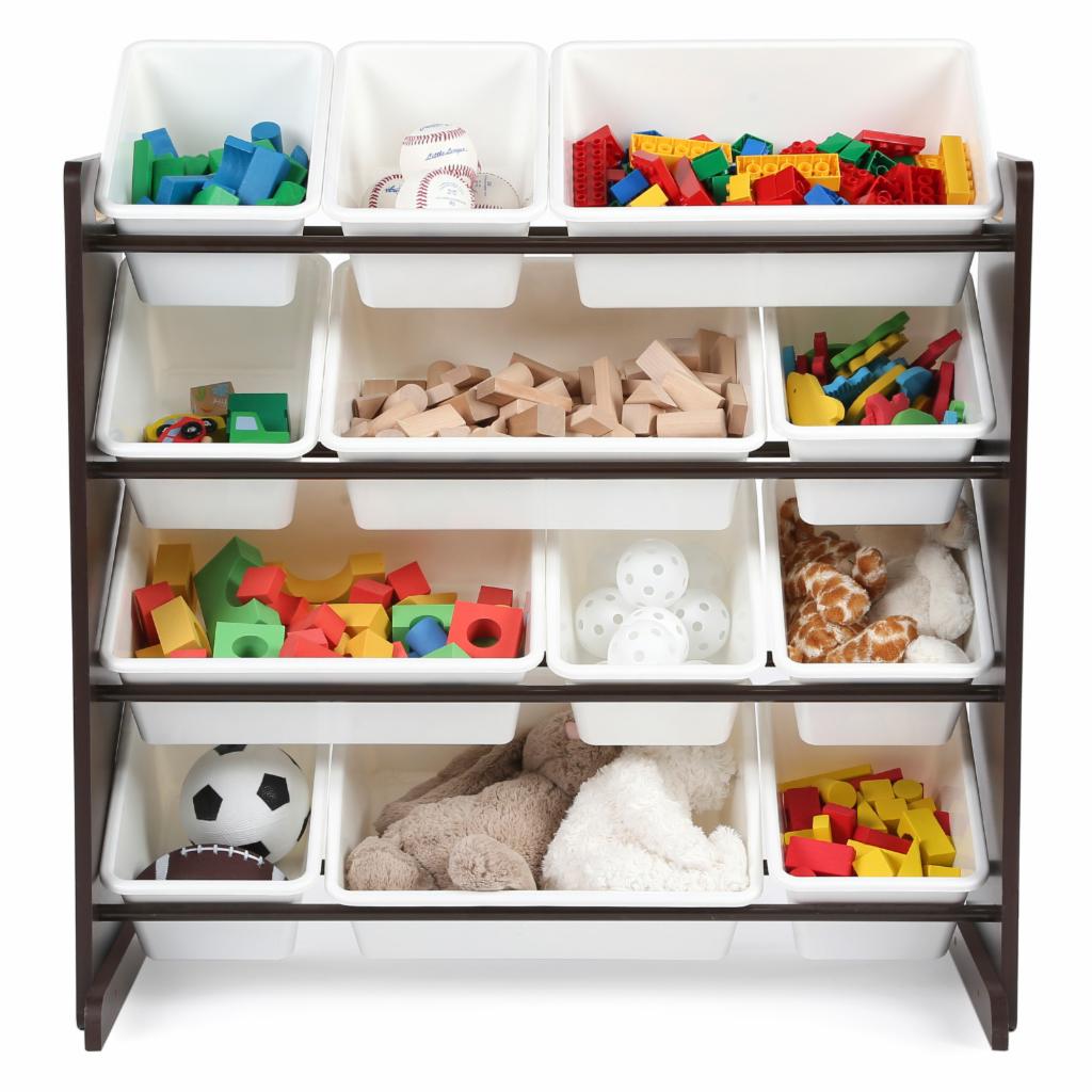 Kids Toy Storage Unit: Espresso Kids Toy Organizer