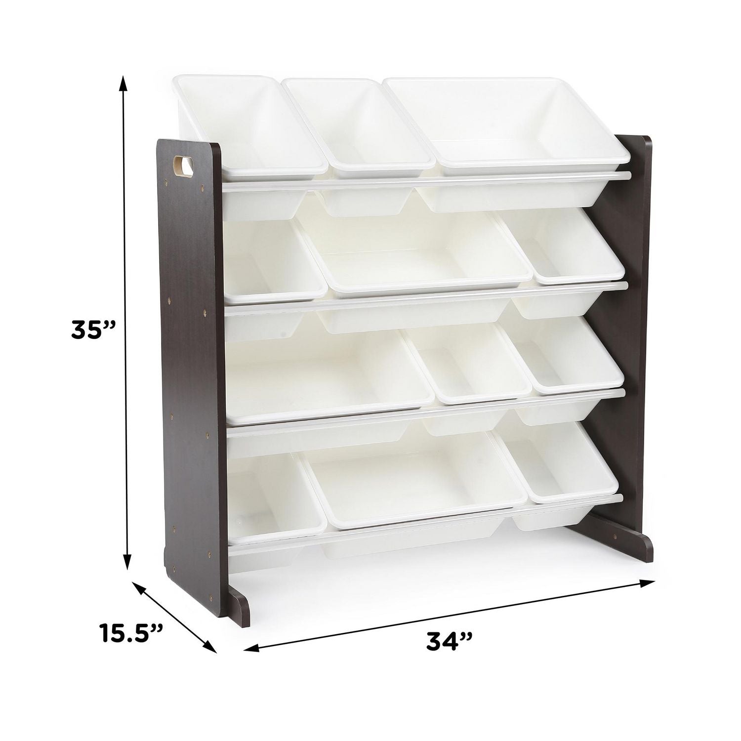 Kids Toy Storage Unit: Espresso Kids Toy Organizer