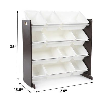 Kids Toy Storage Unit: Espresso Kids Toy Organizer