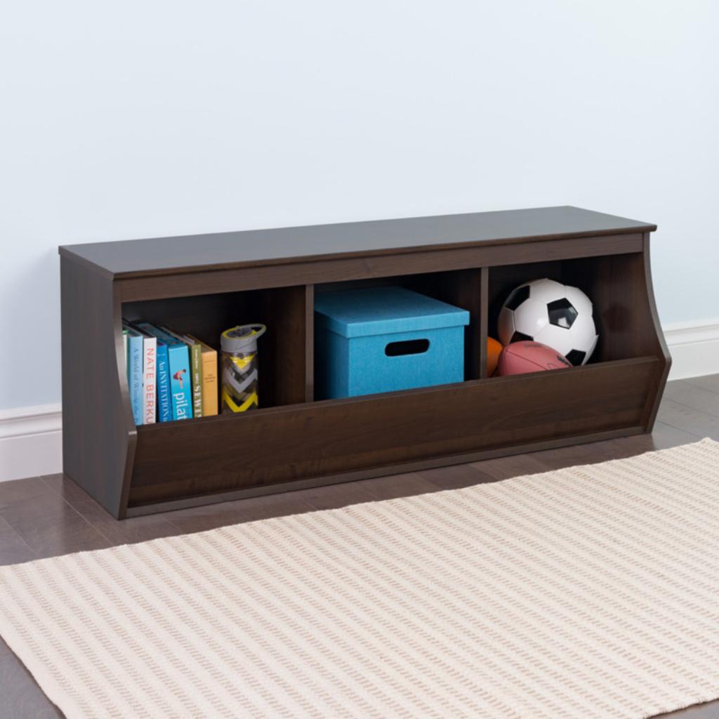 Kids Toy Storage Unit: Stackable 3 Bin Storage Cubby