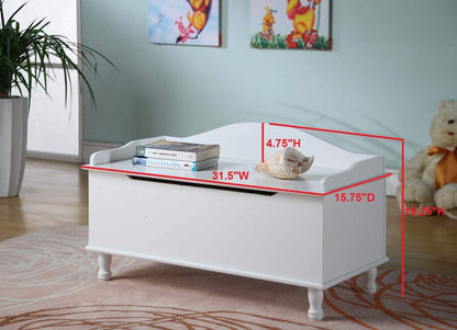 Kids Toy Storage Unit: White Storage Bench