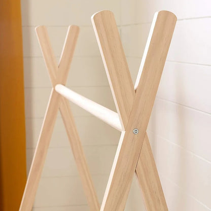 Kids Wardrobes: Clothes Rack For Kids-Natural Pine