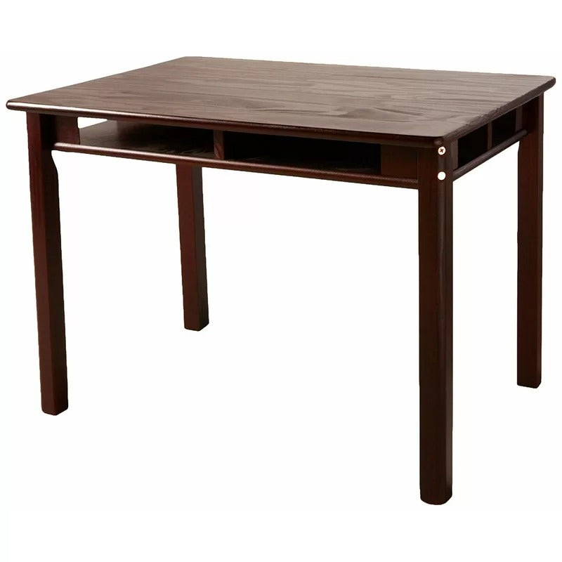 Kids Writing Table: 3 Piece Solid Wood Rectangular Play / Activity Table and Chair Set