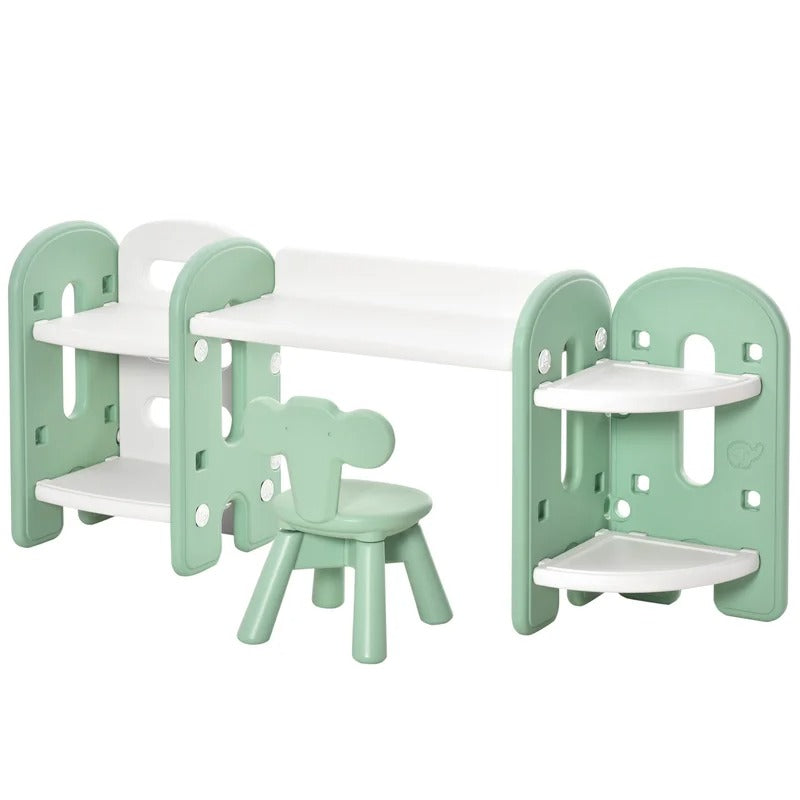 Kids Writing Table: Kids 2 Piece Rectangular Play / Activity Table and Chair Set