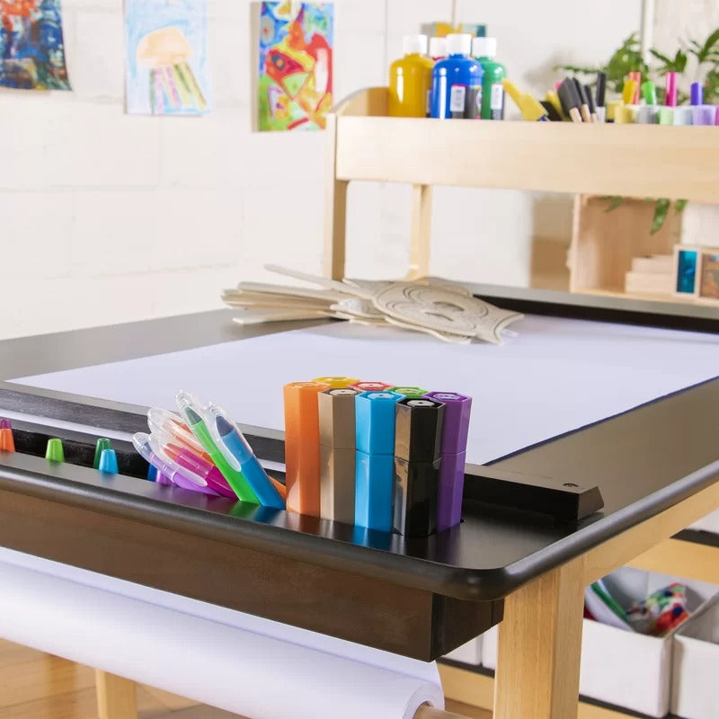 Kids Writing Table: Kids 3 Piece Rectangular Arts And Crafts Table and Chair Set