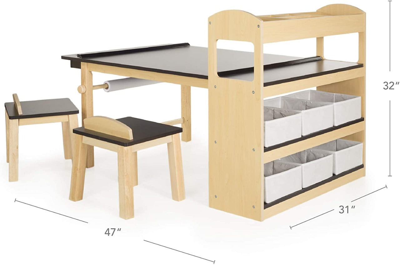 Kids Writing Table Kids 3 Piece Rectangular Arts And Crafts Table and Chair Set