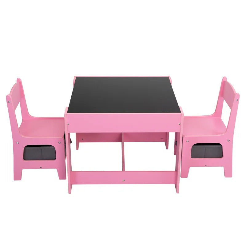 Kids Writing Table: Kids 3 Piece Square Play / Activity Table and Chair Set