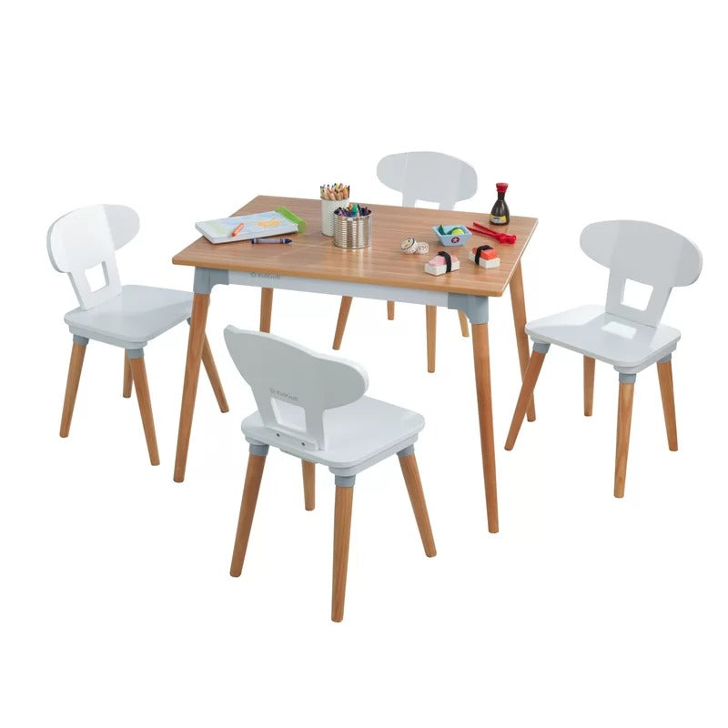 Kids Writing Table: Kids 5 Piece Rectangular Play / Activity Table and Chair Set