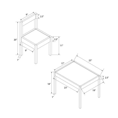 Kids Writing Table: Kids 5 Piece Rectangular Play / Activity Table and Cha