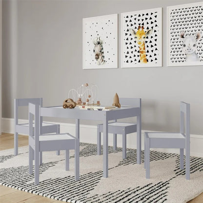 Kids Writing Table: Kids 5 Piece Rectangular Play / Activity Table and Cha\