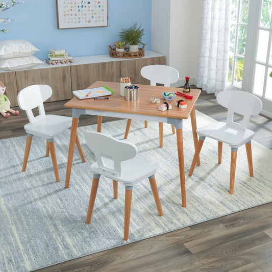 Kids Writing Table: Kids 5 Piece Rectangular Play / Activity Table and Chair Set