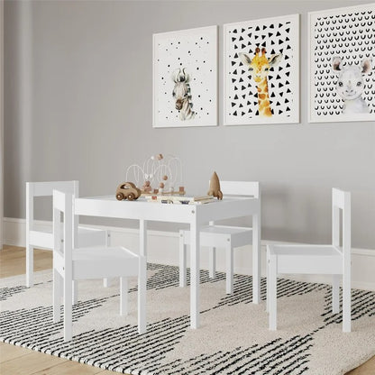 Kids Writing Table: Kids 5 Piece Rectangular Play / Activity Table and Cha